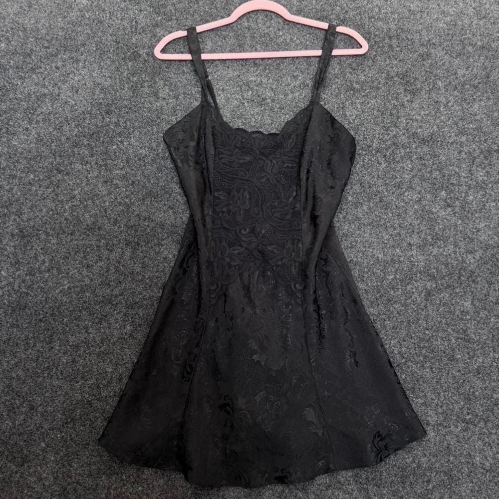 Victoria's Secret Women's Large Black Lace Y2K Corset Slip Dress